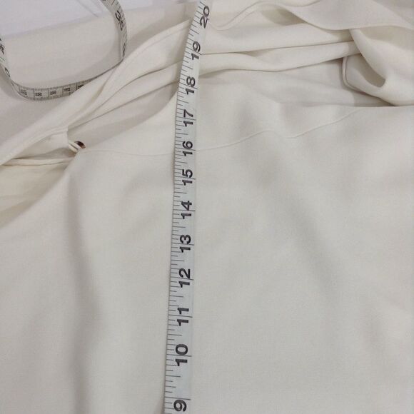 Narciso Rodriquez One Shoulder Asymmetrical Hem Satin Cape Blouse Size 8 - Picture 6 of 9